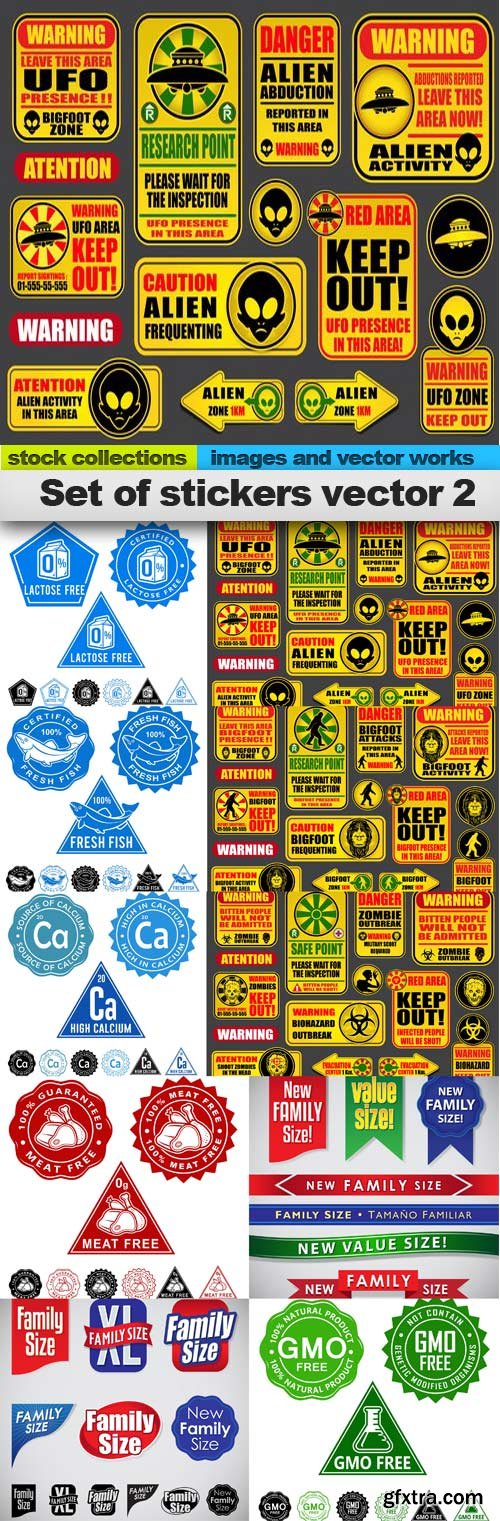 Set of stickers vector 2, 10 x EPS