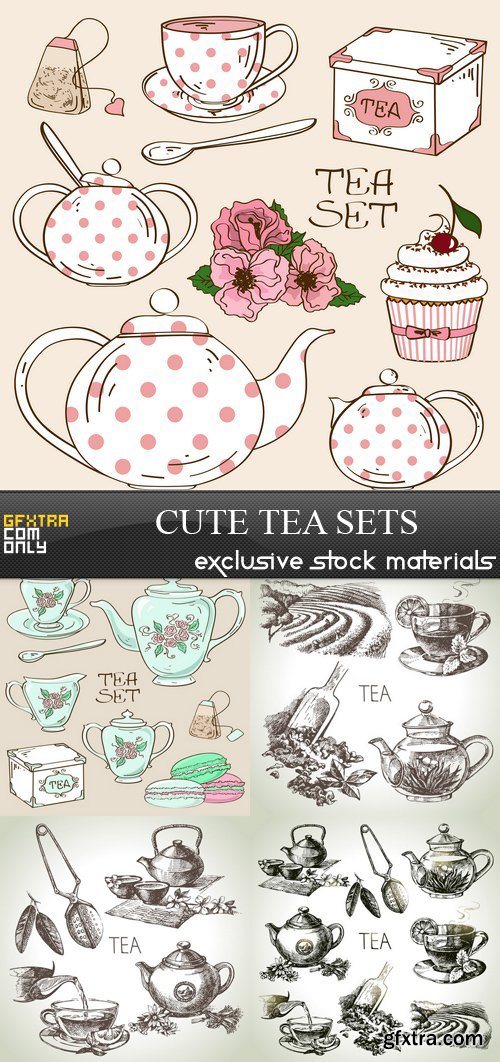 Cute Tea Set - 5xEPS