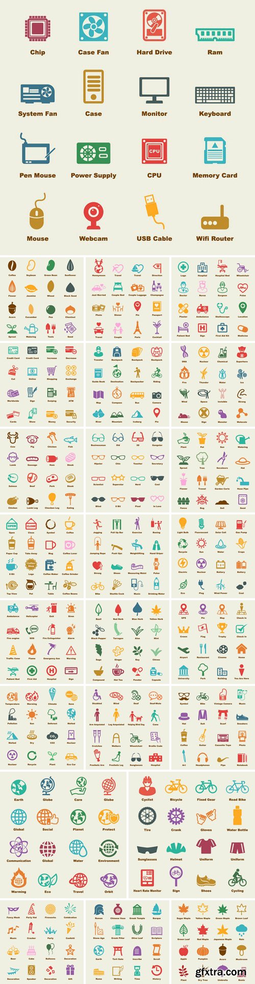 Stock Vectors - Different Sets Of Icons 2 Vector Infographic Icons