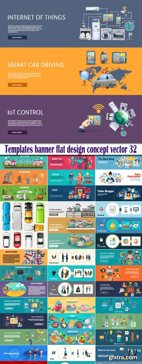 Templates banner flat design concept vector 32