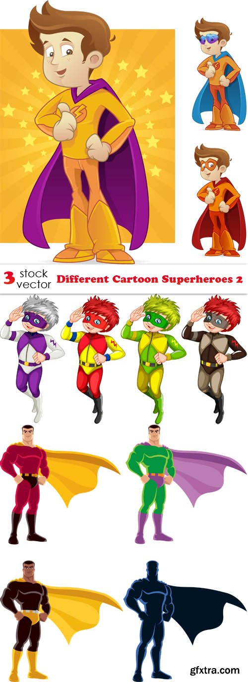 Vectors - Different Cartoon Superheroes 2