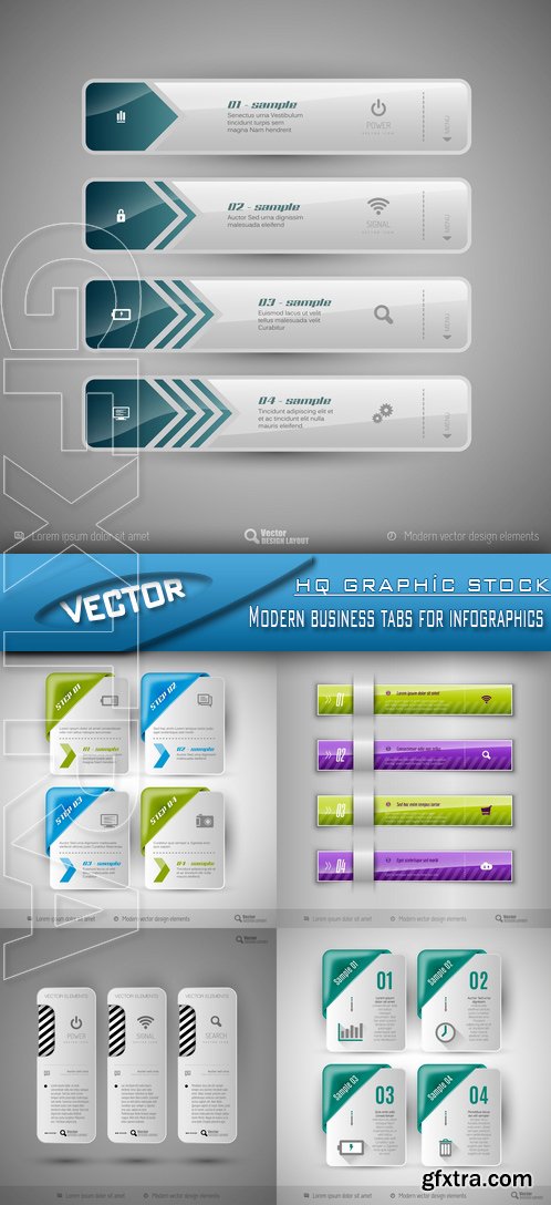 Stock Vector - Modern business tabs for infographics