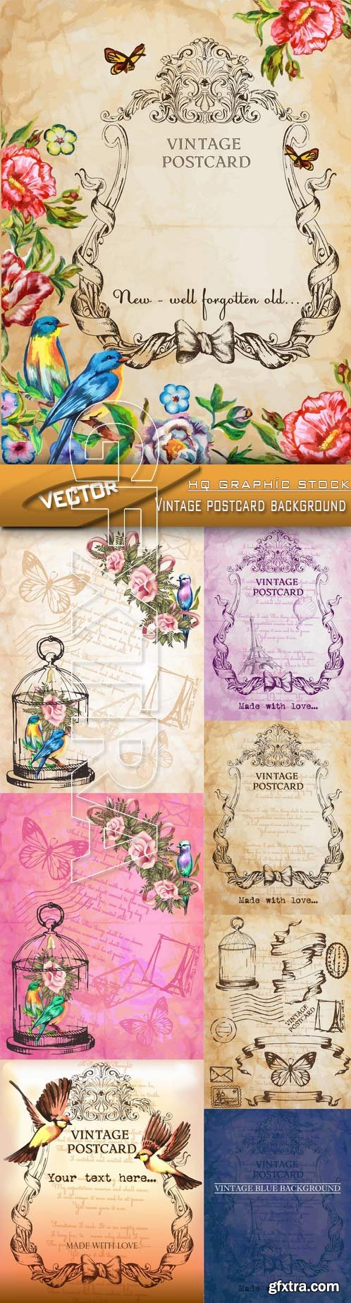Stock Vector - Vintage postcard background