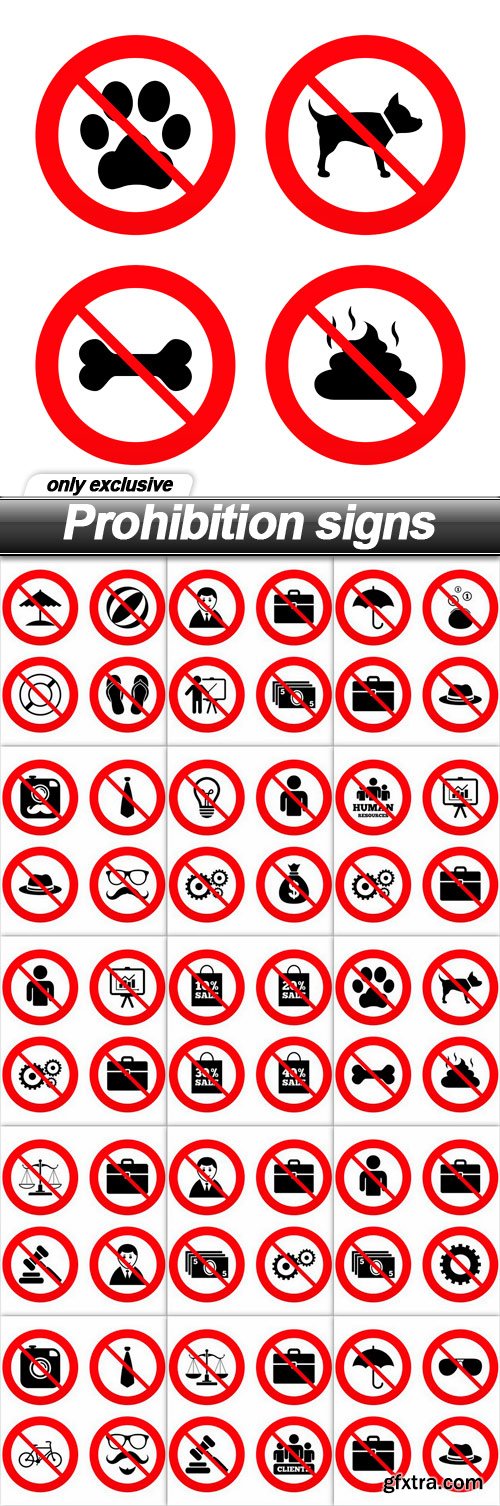 Prohibition signs - 15 EPS