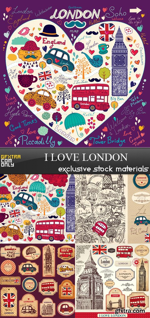 I Love London - 5xEPS