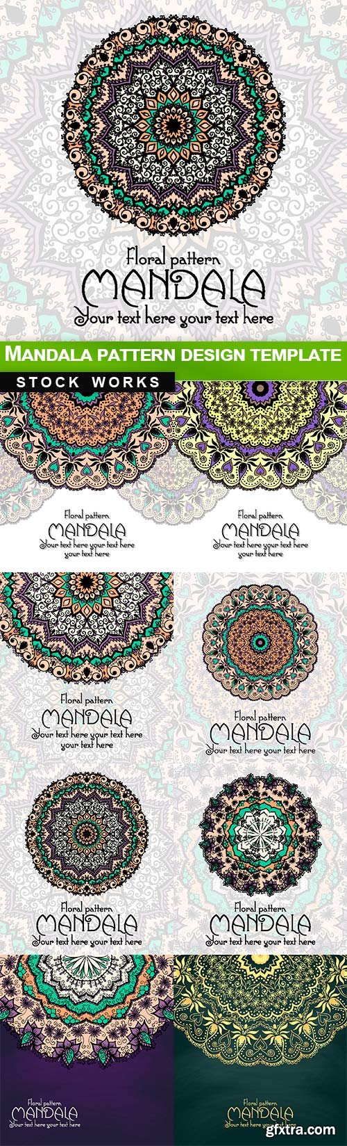 Mandala pattern design template - 8 EPS