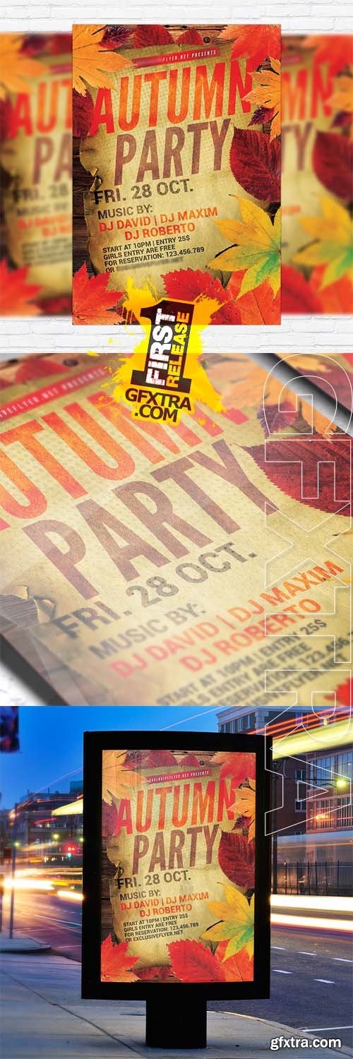 Autumn Party - Flyer Template + Facebook Cover