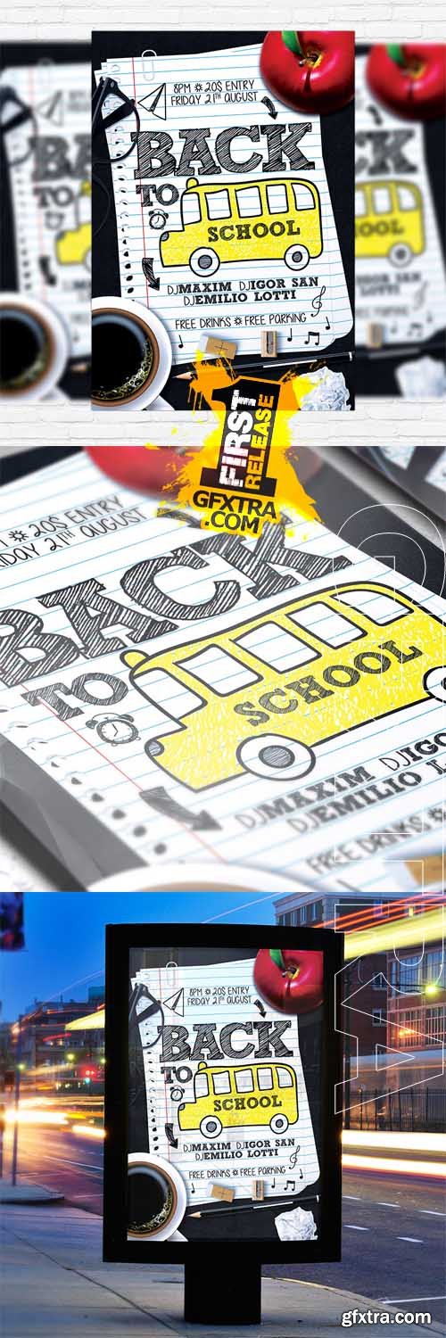 Back to School vol 4 - Flyer Template + Facebook Cover