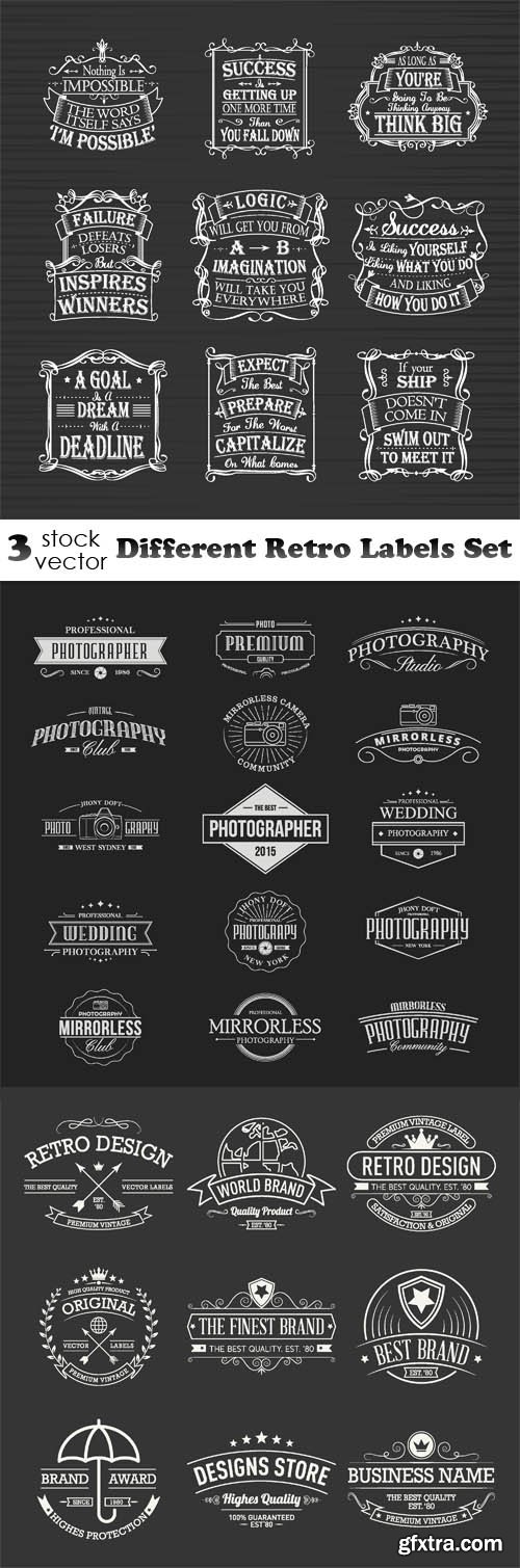 Vectors - Different Retro Labels Set