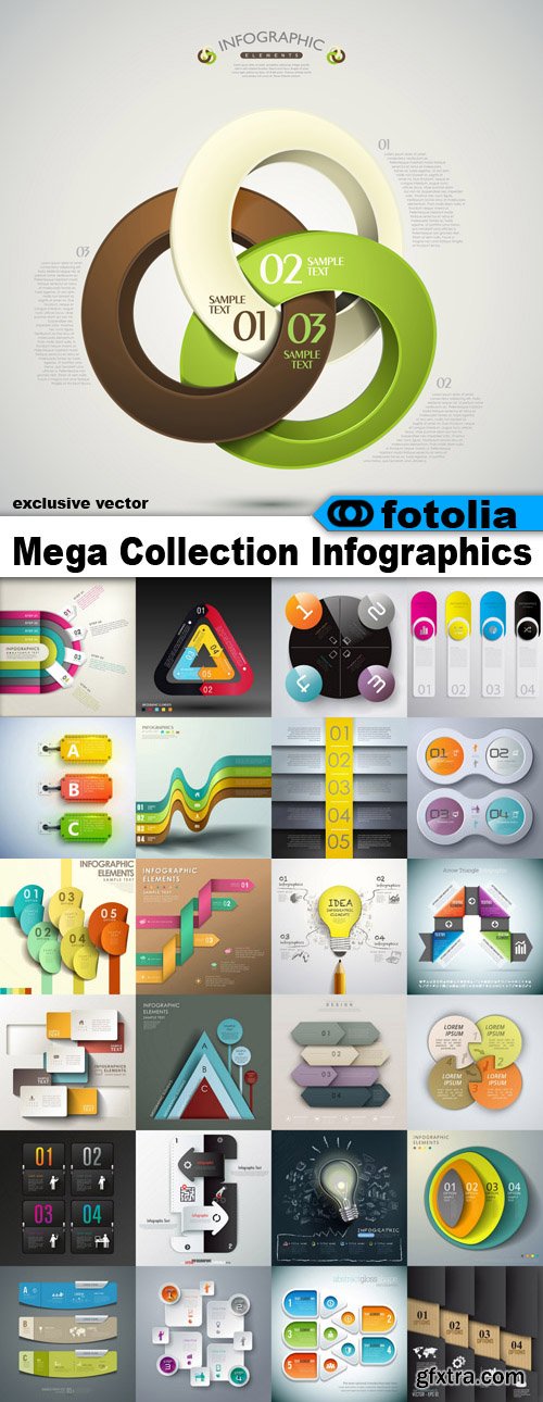 Mega Collection Infographics - 3200 Vector + Preview