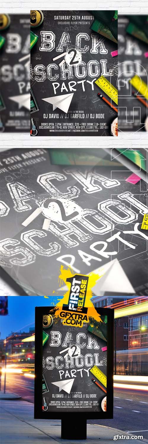 Back to School Party vol 2 - Flyer Template + Facebook Cover