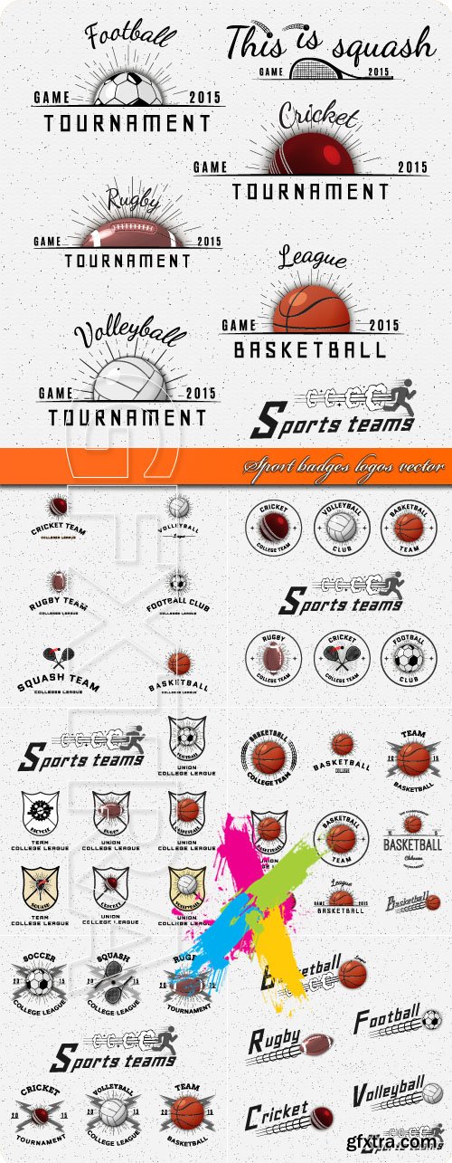 Sport badges logos vector