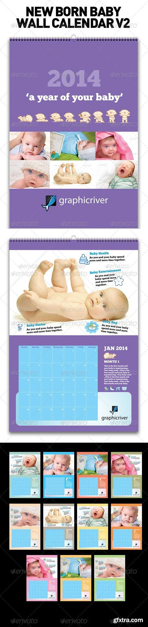 GraphicRiver - New Born Baby Wall Calendar V2