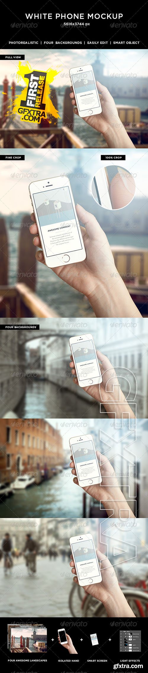 GraphicRiver - Hand Holding White Phone Mockup