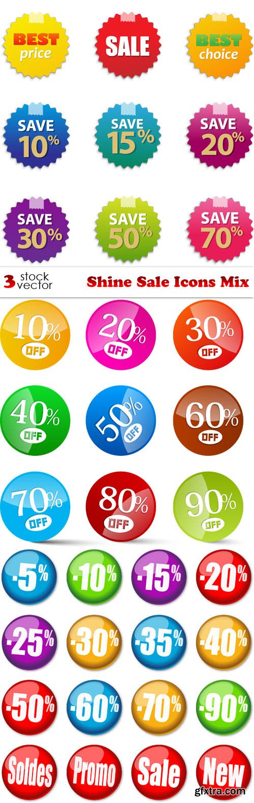 Vectors - Shine Sale Icons Mix