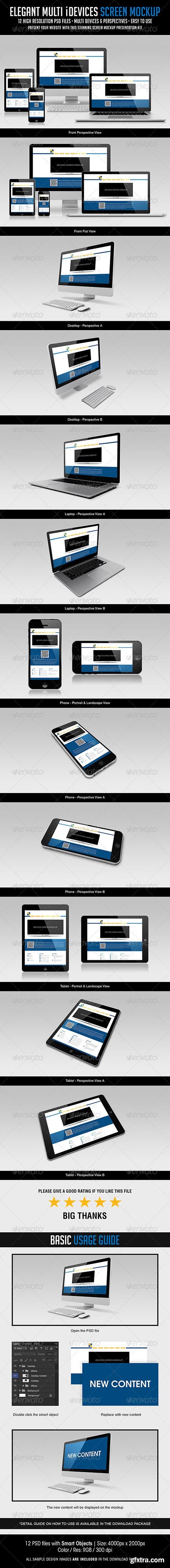 GraphicRiver - Elegant Multi iDevices Screen Mockup