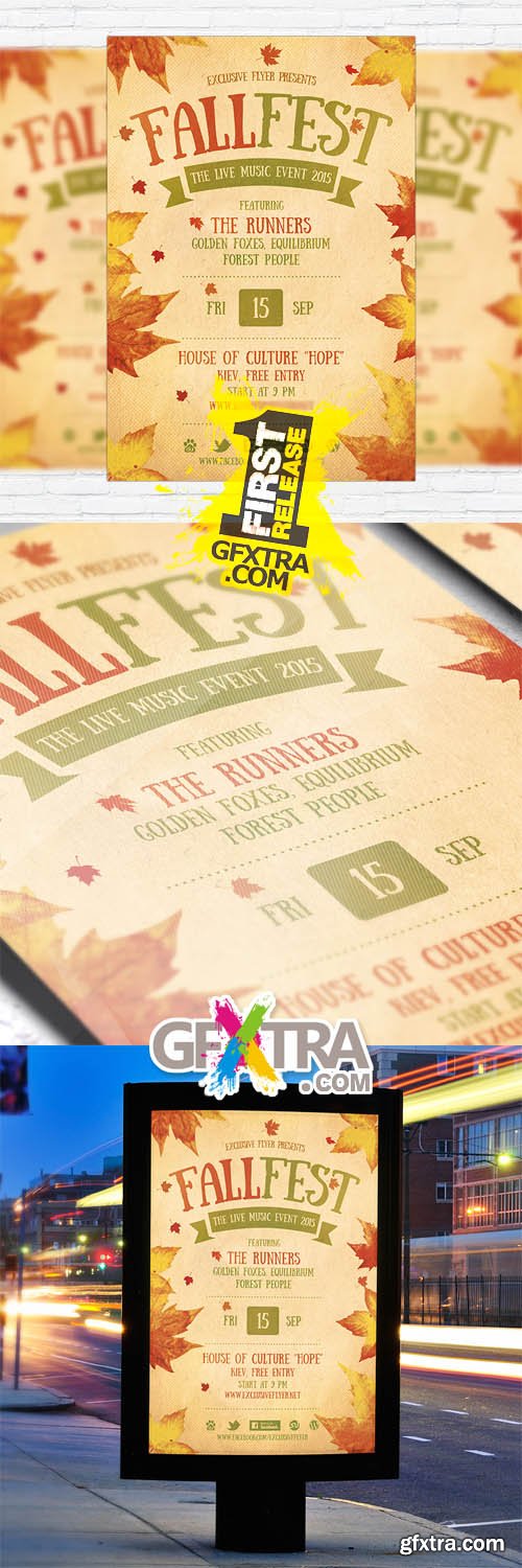 Fall Festival - Flyer Template + Facebook Cover