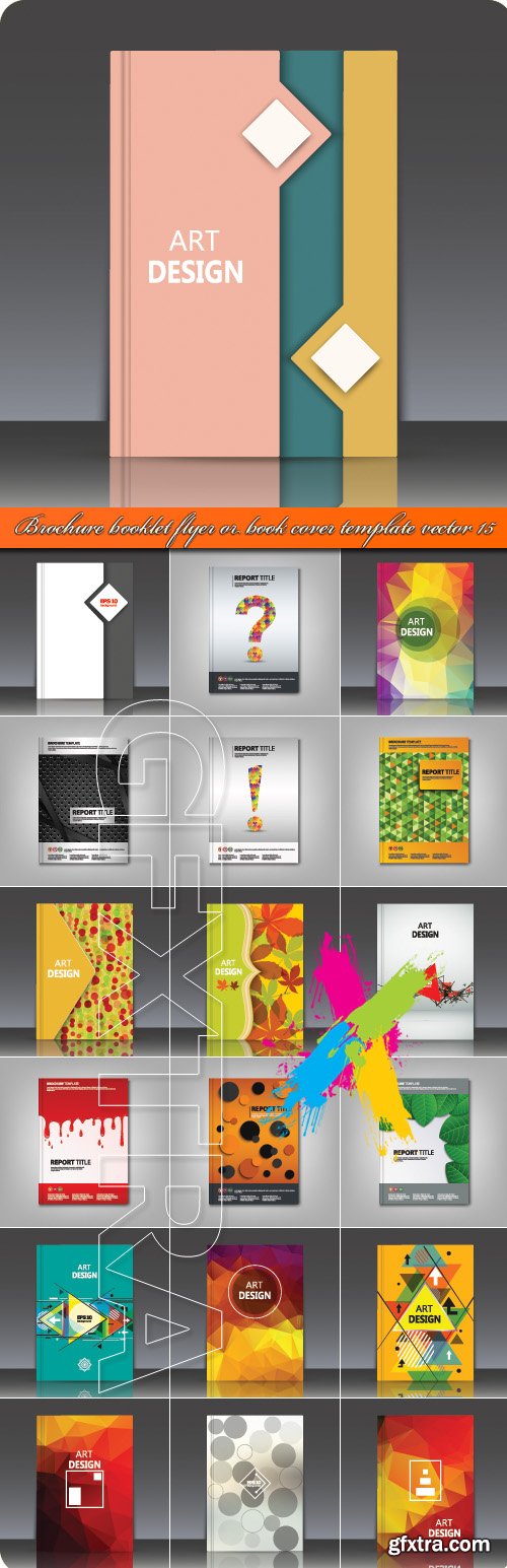 Brochure booklet flyer or book cover template vector 15