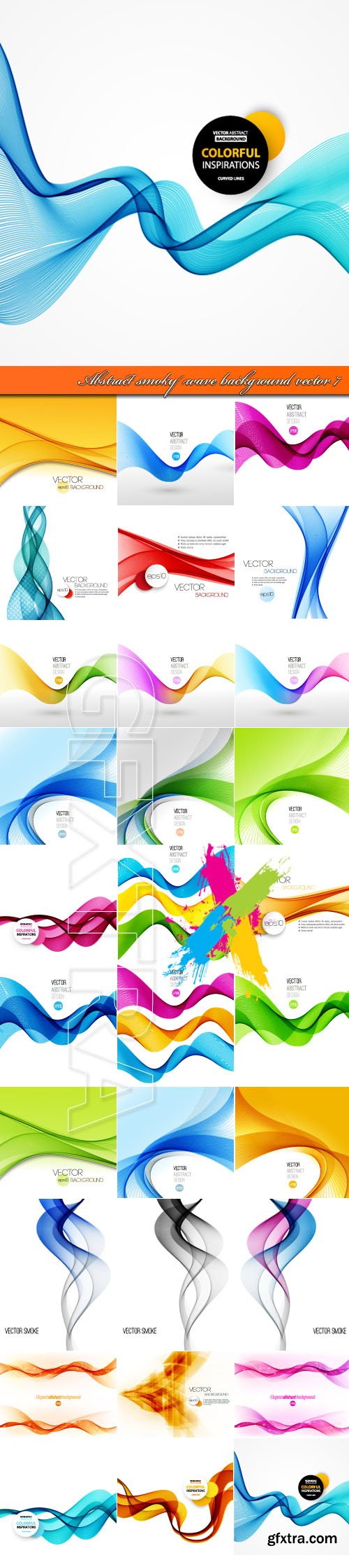 Abstract smoky wave background vector 7