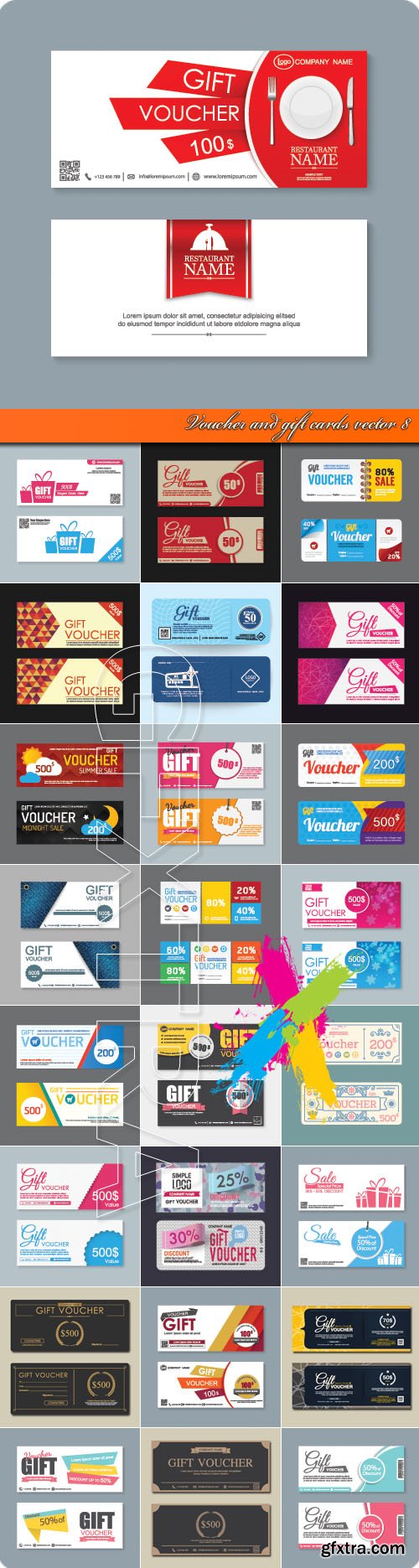 Voucher and gift cards vector 8