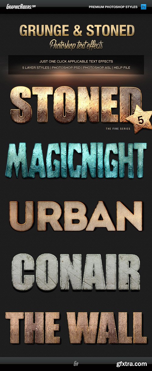 GraphicRiver - Various Text Effects Vol.1 - Grunge and Stoned