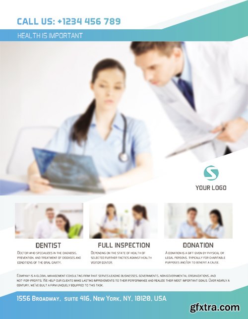 Medical Clinic Flyer PSD Template + Facebook Cover