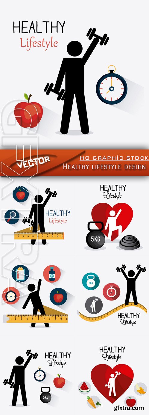 Stock Vector - Healthy lifestyle design