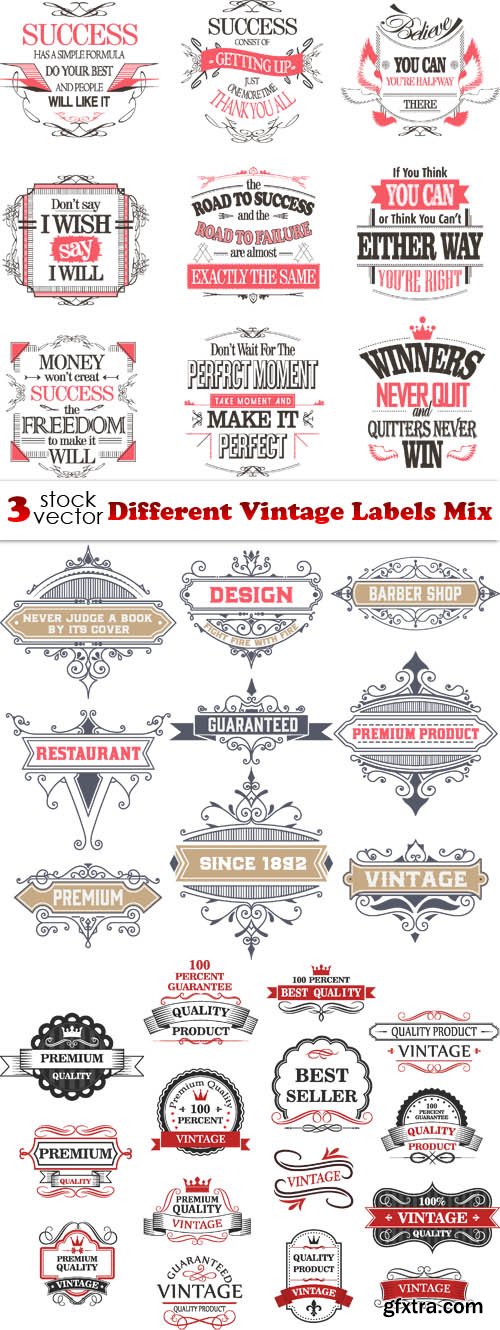 Vectors - Different Vintage Labels Mix