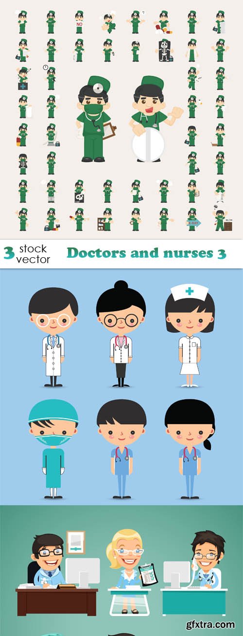 Vectors - Doctors and nurses 3