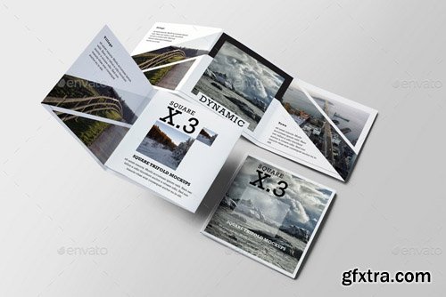 GraphicRiver - Square Trifold Brochure Mockups 12437607
