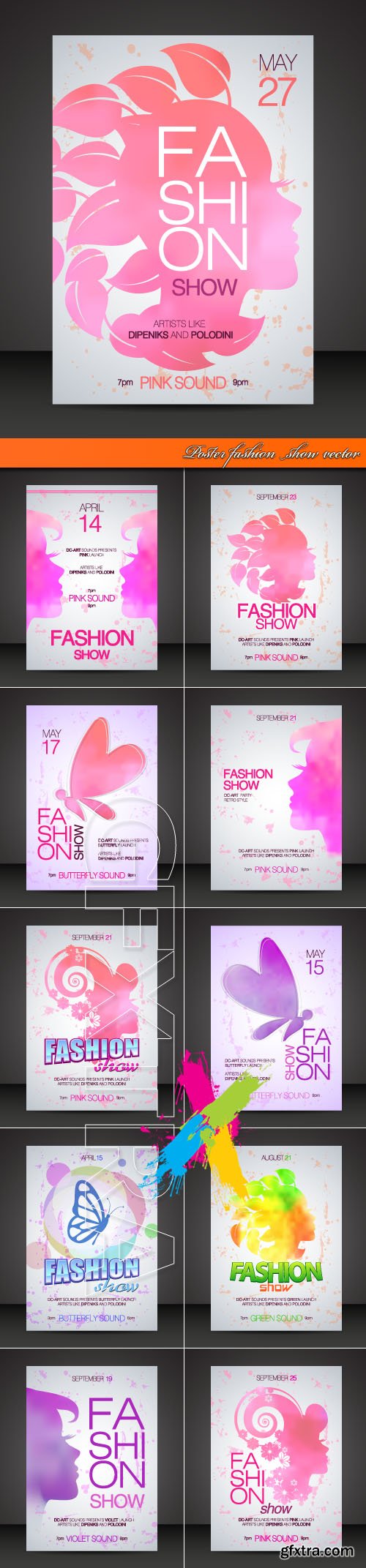 Poster fashion show vector