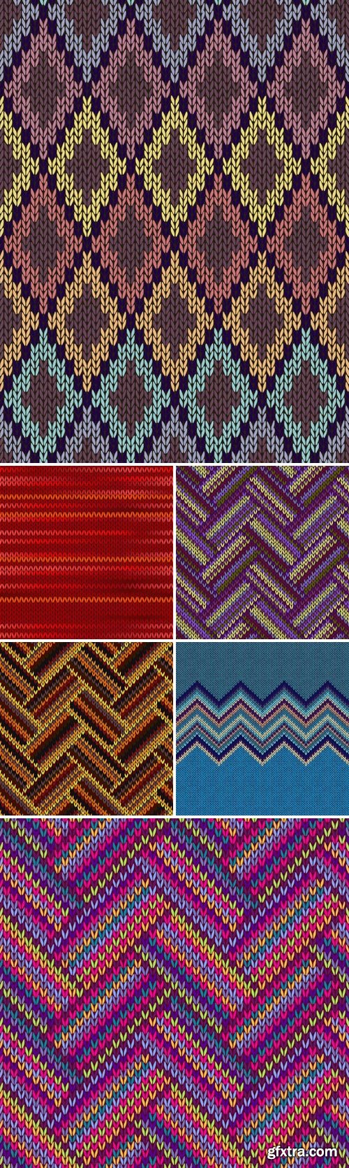 Stock Vectors - Multicolored Seamless Knitted Pattern