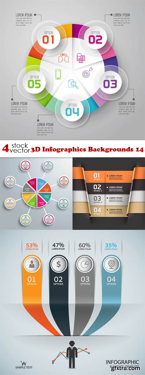 Vectors - 3D Infographics Backgrounds 14