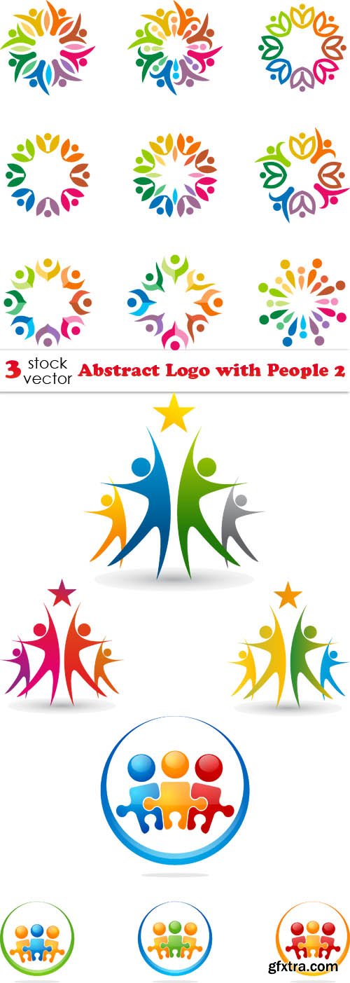 Vectors - Abstract Logo with People 2