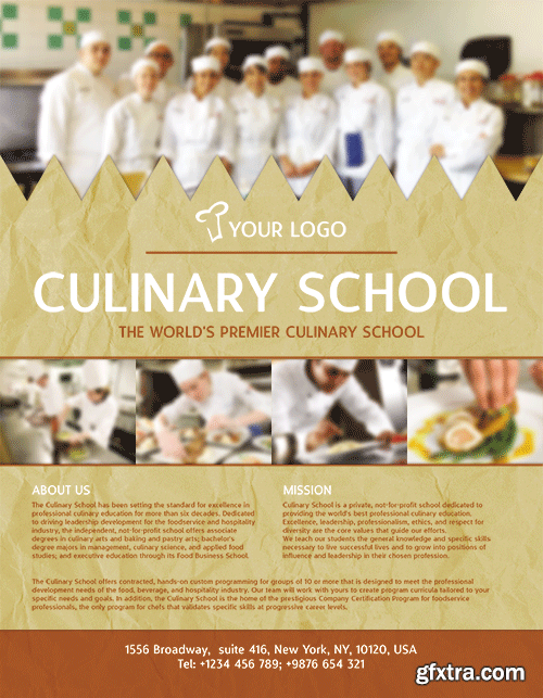 Culinary School Flyer PSD Template + Facebook Cover