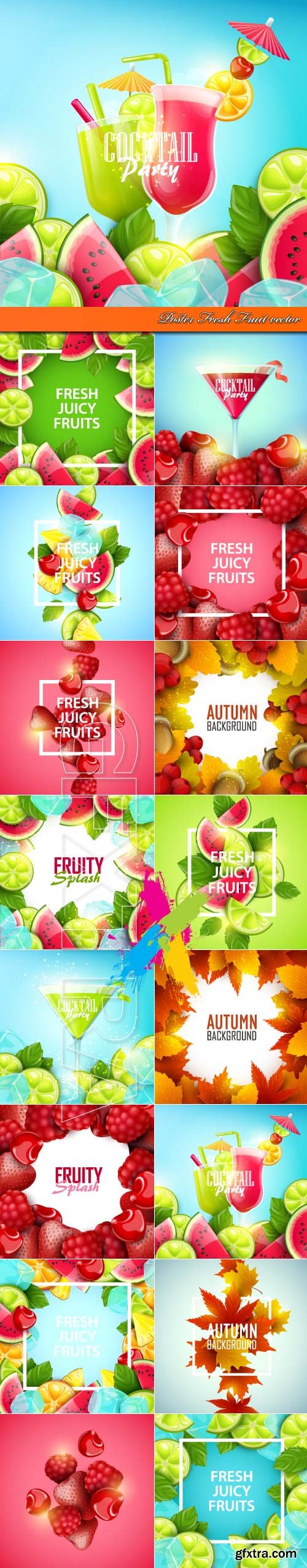 Poster Fresh Fruit vector