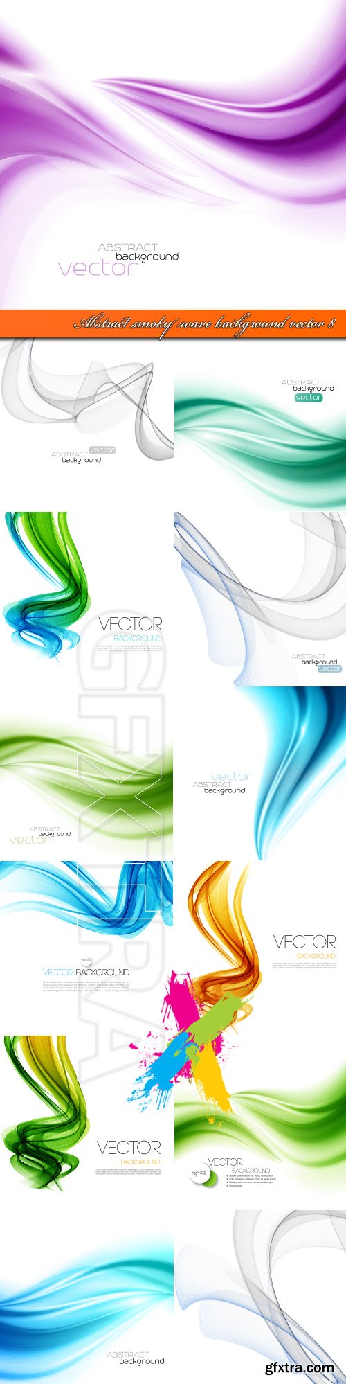 Abstract smoky wave background vector 8