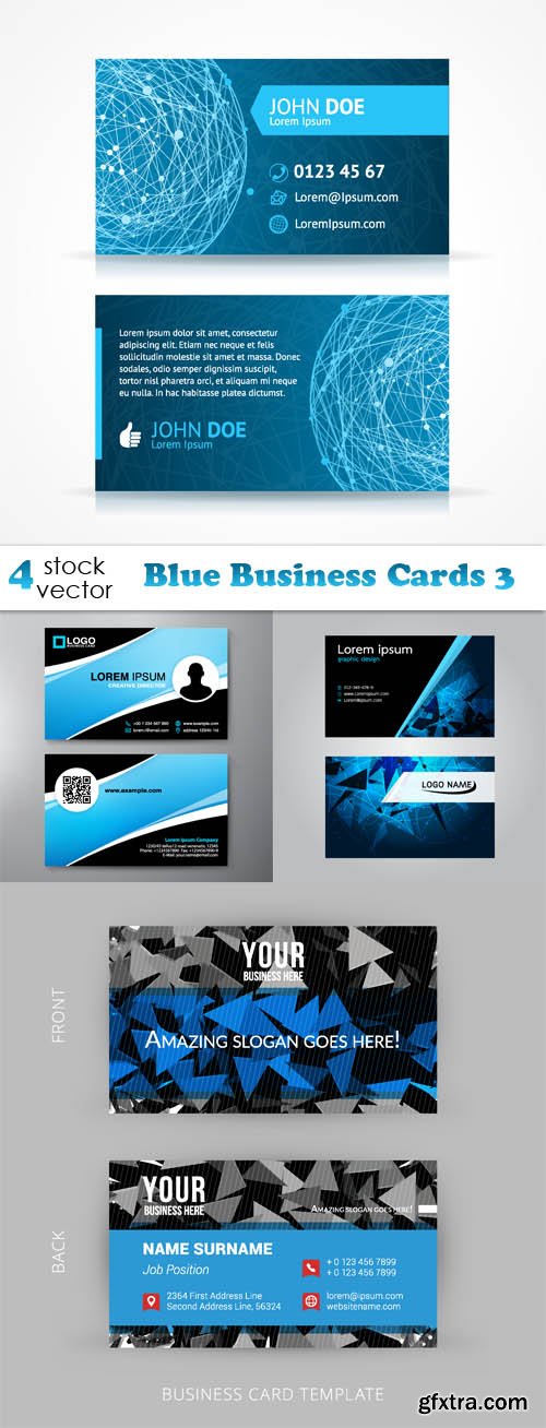 Vectors - Blue Business Cards 3