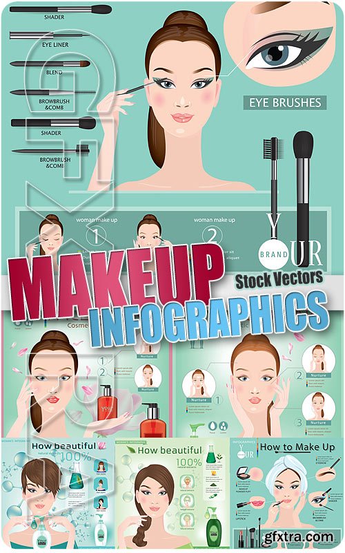 Makeup infographic - Stock Vectors