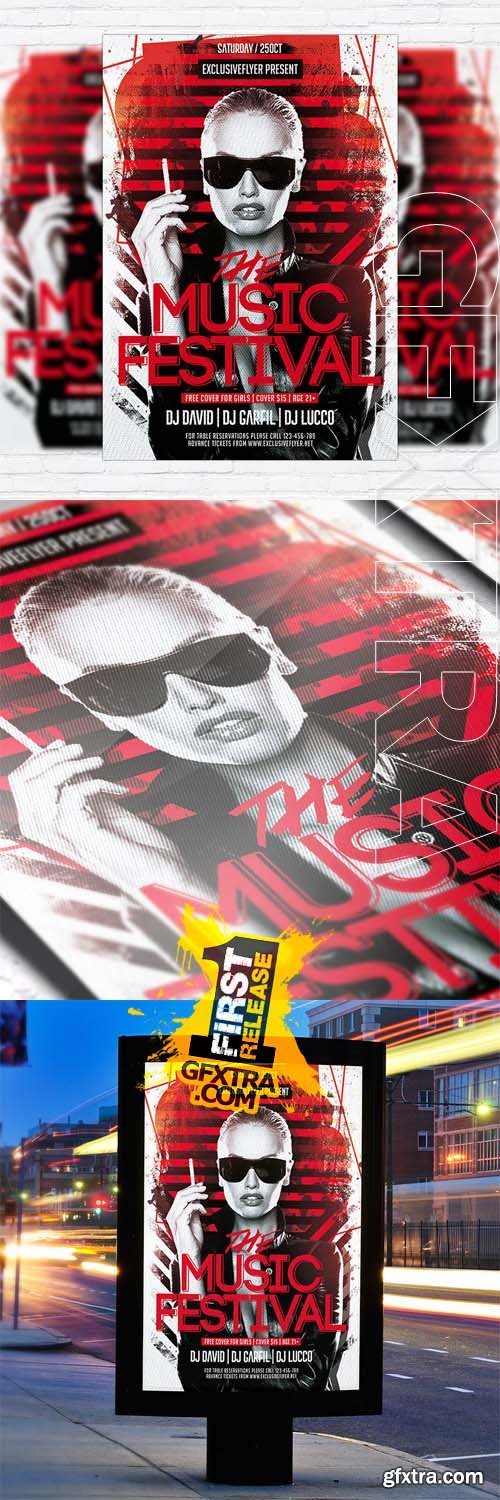 The Music Festival - Flyer Template + Facebook Cover