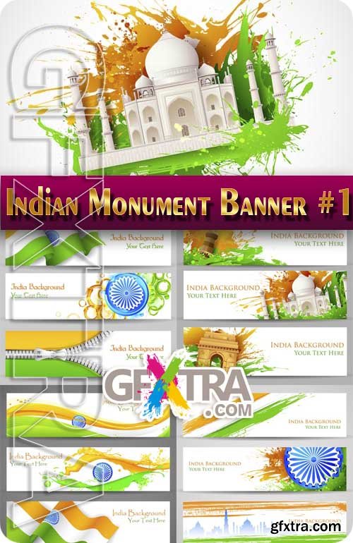 Indian Monument Banner #1 - Stock Vector