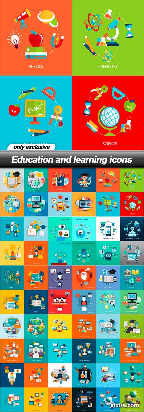 Education and learning icons - 15 EPS