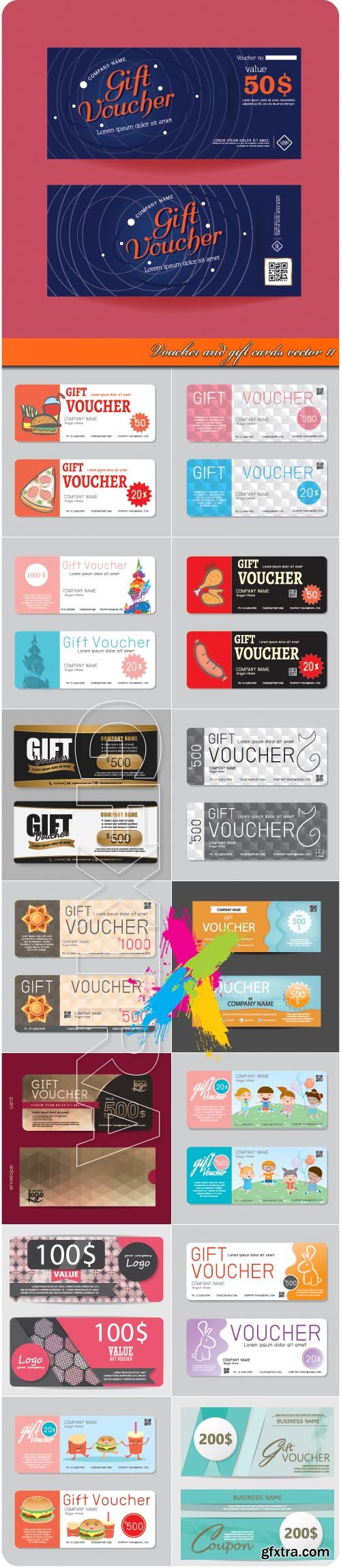 Voucher and gift cards vector 11
