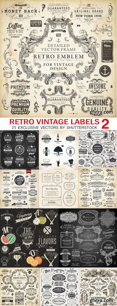 Retro Vintage Labels 2, 25xEPS