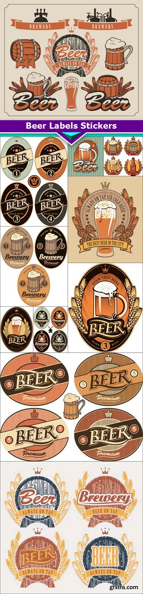 Beer Labels Stickers 11x EPS