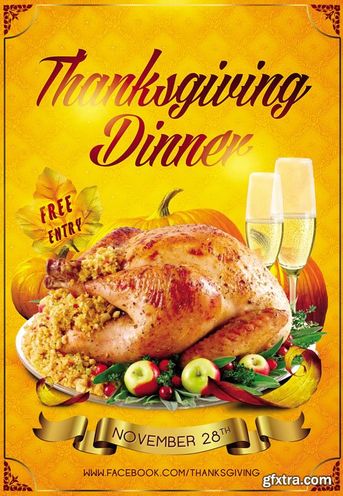 Thanksgiving Dinner - Club flyer PSD Template