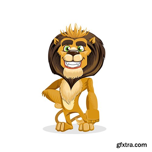 Cute Lion Cartoon Character