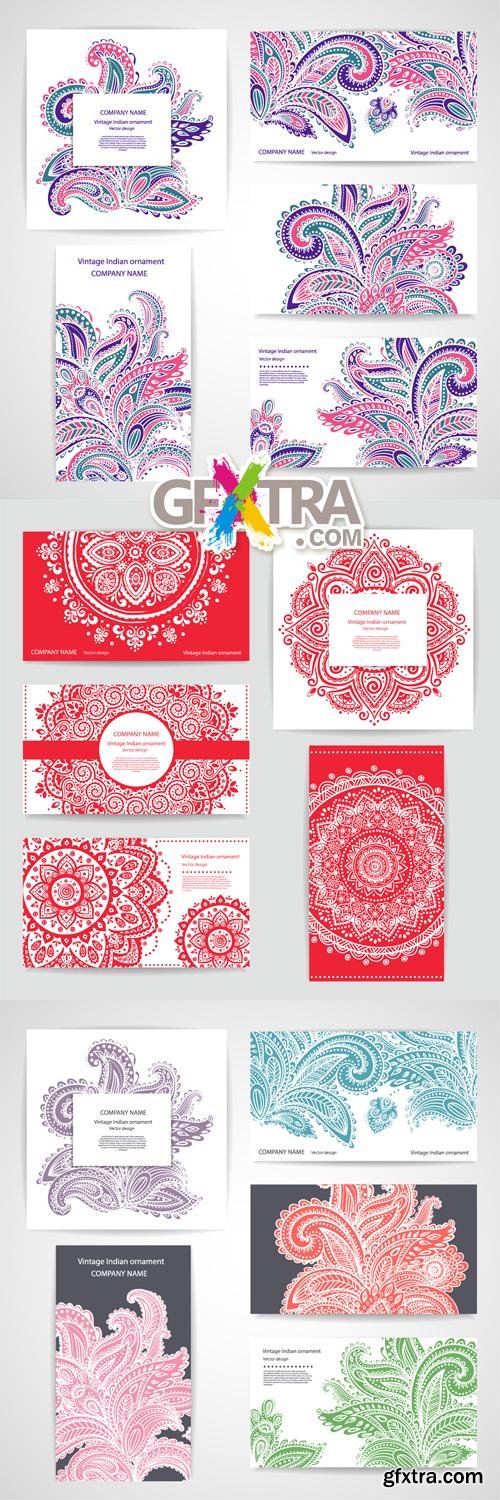 Floral Ornaments Cards Vector 3