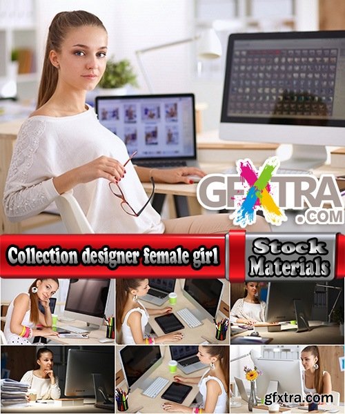 Collection designer female girl monitor has a computer selection of paints 25 HQ Jpeg
