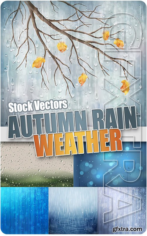 Autumn rain weather - Stock Vectors
